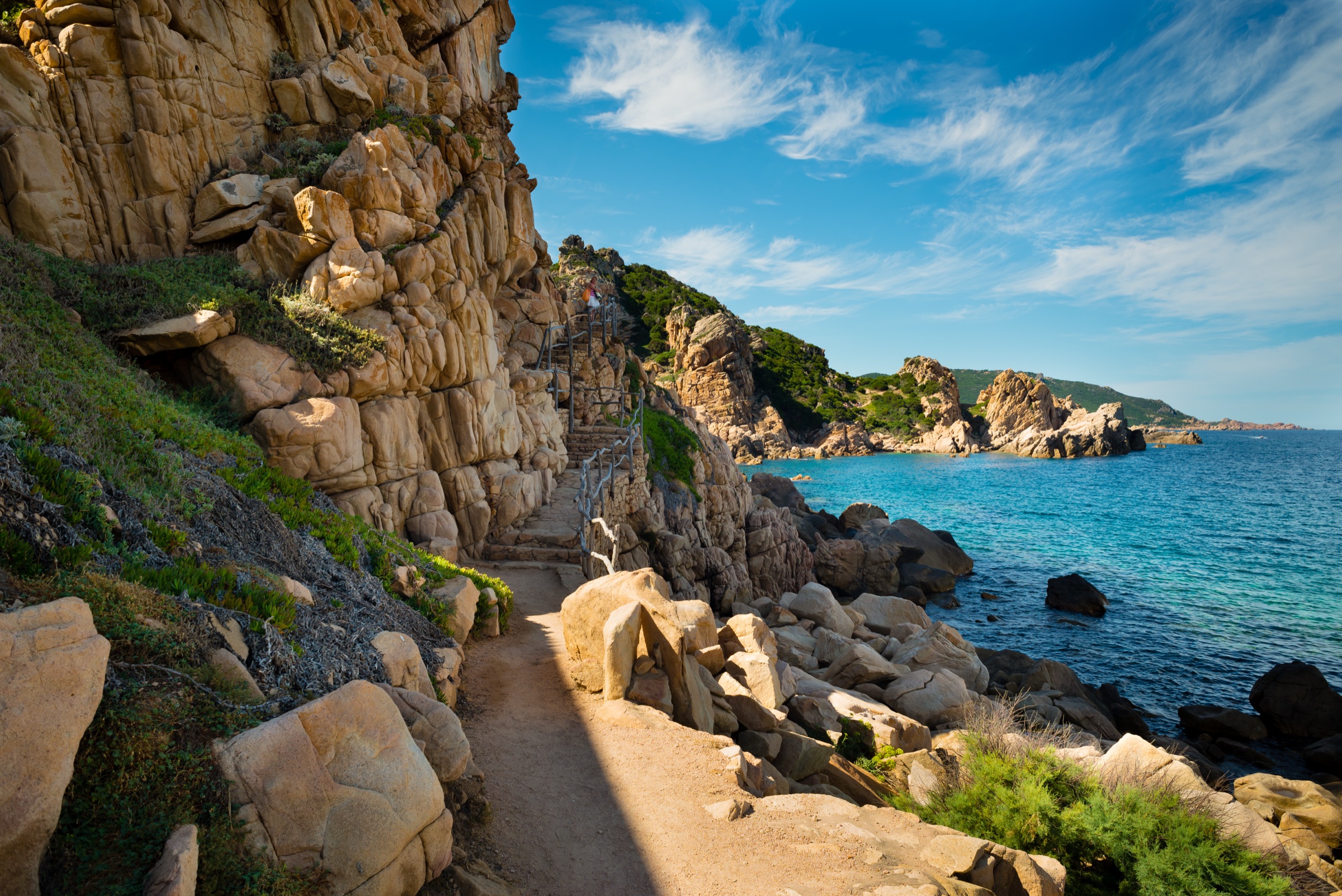 Coastal path along the granite cliffs at Capo Testa