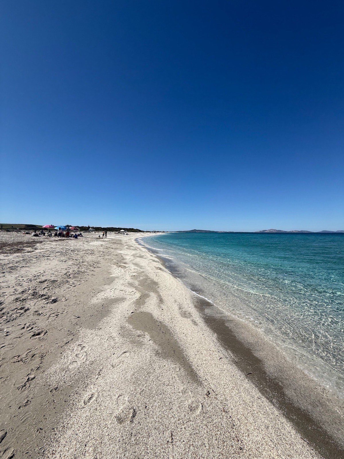 The long sandy stretch of Le Saline beach on the Stintino peninsula