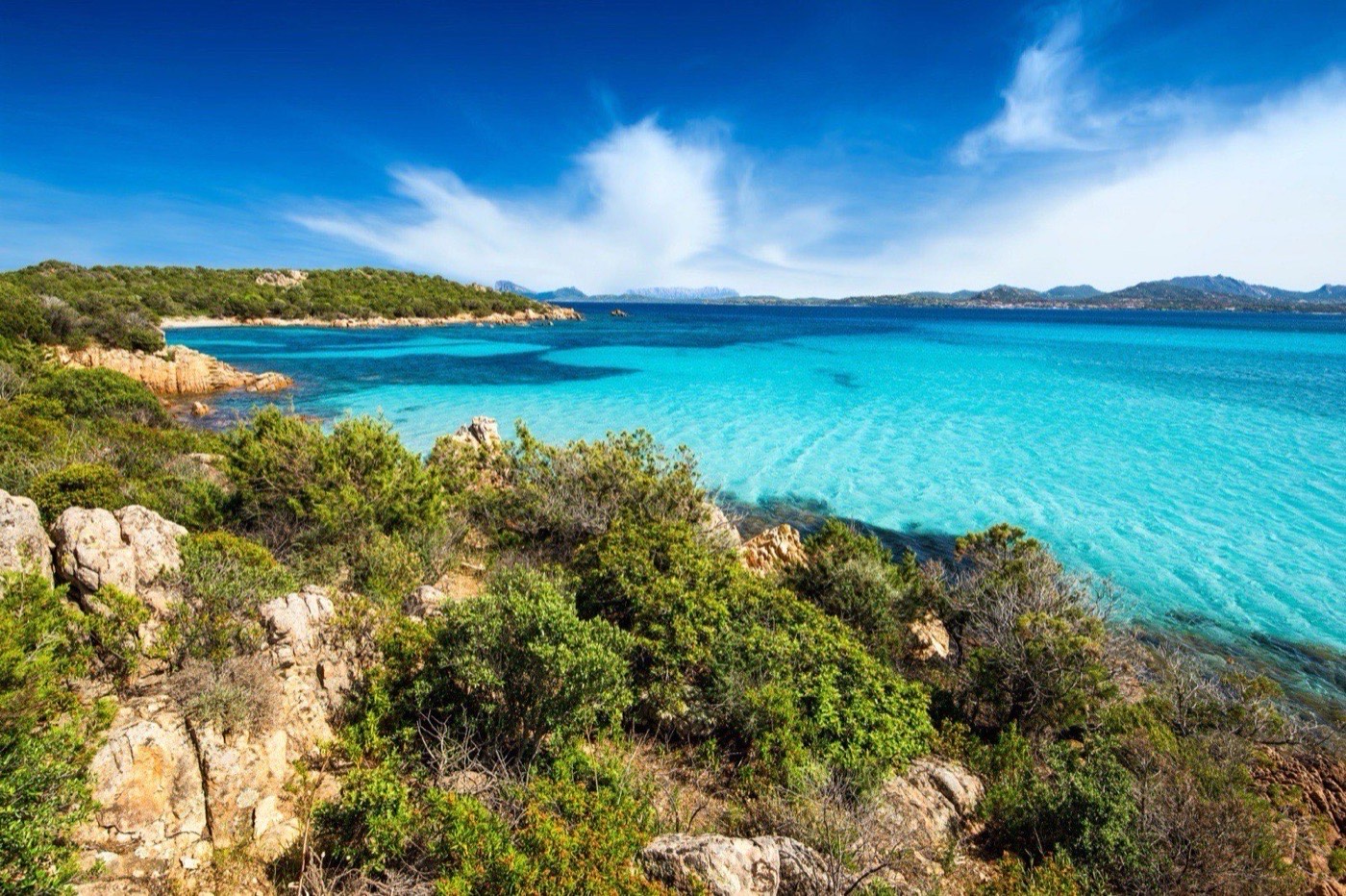 Brilliant turquoise water in a Costa Smeralda cove